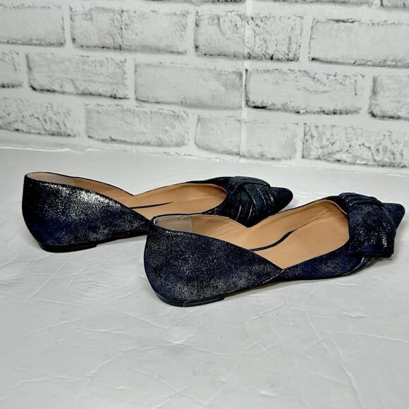Sigerson Morrison metallic fairy grunge pointy toe blue flats Simona womens 7 - Picture 7 of 8